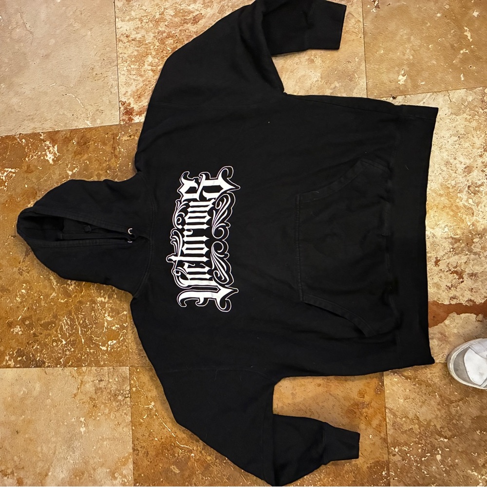 Black Hoodie with White Print